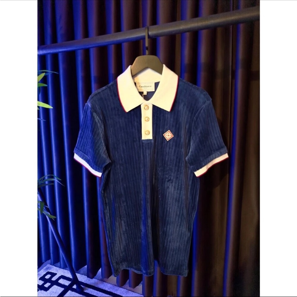 Casablanca Navy Blue Polo Shirt - Picture 4 of 6